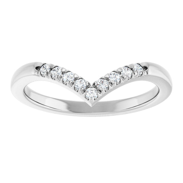 Platinum Round Natural Diamond Accented Contour Band - 1/10-1/4 CTW - view 8