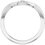 14K Gold Round Lab-Grown Diamond Contour Band - 1/8 CTW - White Gold - view 7
