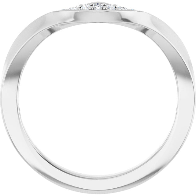 14K Gold Round Lab-Grown Diamond Contour Band - 1/8 CTW - White Gold - view 7