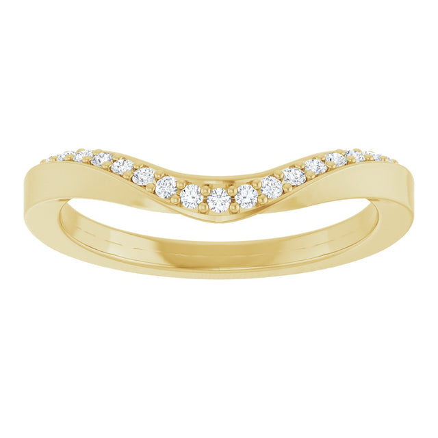 14K Gold Round Lab-Grown Diamond Contour Band - 1/8 CTW - Yellow Gold - view 8