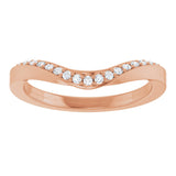 14K Gold Round Lab-Grown Diamond Contour Band - 1/8 CTW - Rose Gold - view 8