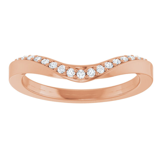 14K Gold Round Lab-Grown Diamond Contour Band - 1/8 CTW - Rose Gold - view 8