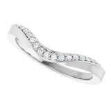 14K Gold Round Lab-Grown Diamond Contour Band - 1/8 CTW - White Gold - view 10