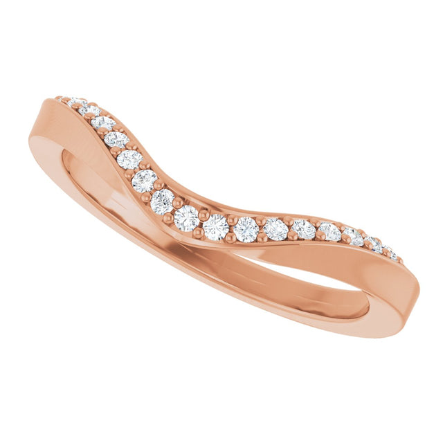 14K Gold Round Lab-Grown Diamond Contour Band - 1/8 CTW - Rose Gold - view 10