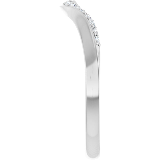 14K Gold Round Lab-Grown Diamond Contour Band - 1/8 CTW - White Gold - view 9