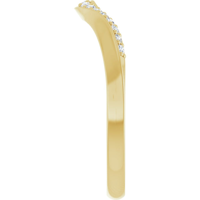 14K Gold Round Lab-Grown Diamond Contour Band - 1/8 CTW - Yellow Gold - view 9