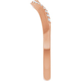 14K Gold Round Lab-Grown Diamond Contour Band - 1/8 CTW - Rose Gold - view 9