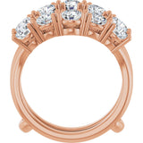 14K Gold Round Lab-Grown Diamond Ring Guard - 1 1/5-2 1/2 CTW - Rose Gold - view 7