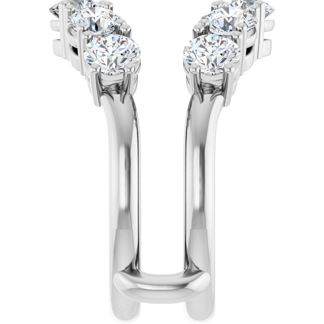 Platinum Round Natural Diamond Ring Guard - 1 1/5-2 1/2 CTW - view 9