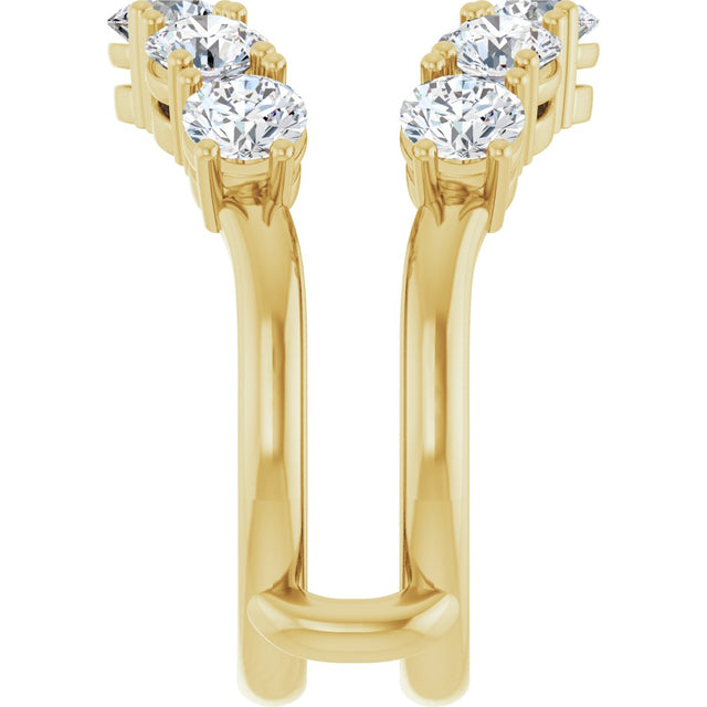 14K Gold Round Lab-Grown Diamond Ring Guard - 1 1/5-2 1/2 CTW - Yellow Gold - view 9