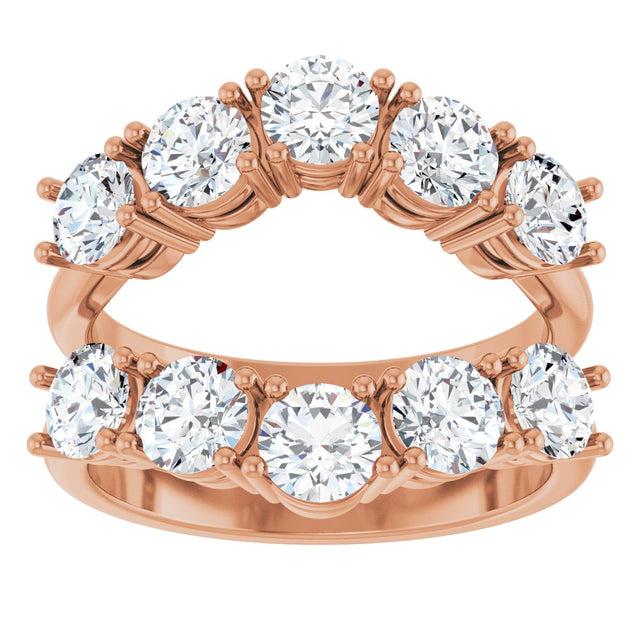 14K Gold Round Lab-Grown Diamond Ring Guard - 1 1/5-2 1/2 CTW - Rose Gold - view 8