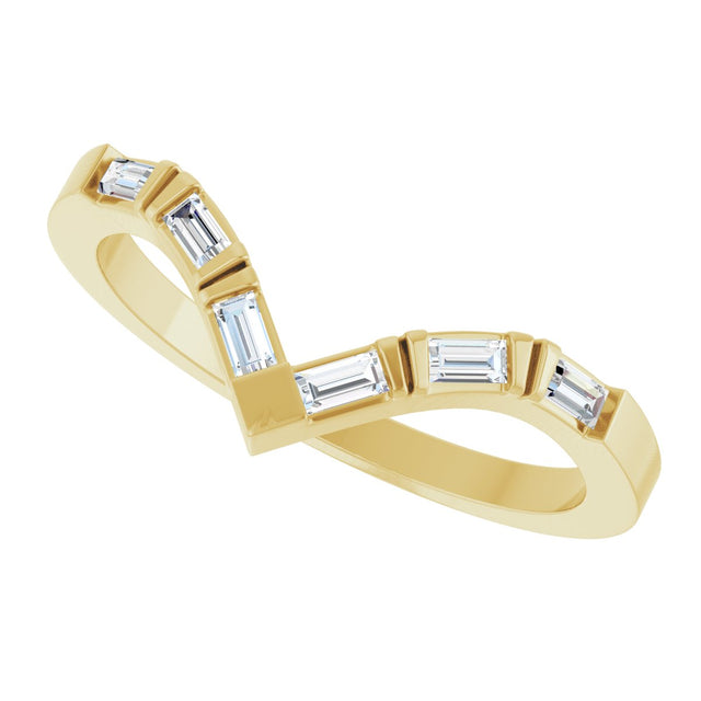 14K Gold Straight Baguette Lab-Grown Diamond Contour Band - 1/6 CTW - Yellow Gold - view 10