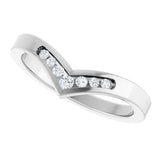 14K Gold Round Lab-Grown Diamond Accented Contour Band - 08 CTW - White Gold - view 10