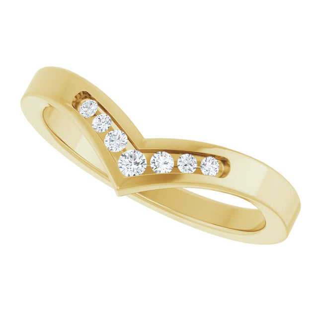 14K Gold Round Lab-Grown Diamond Accented Contour Band - 08 CTW - Yellow Gold - view 10