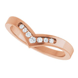 14K Gold Round Lab-Grown Diamond Accented Contour Band - 08 CTW - Rose Gold - view 10