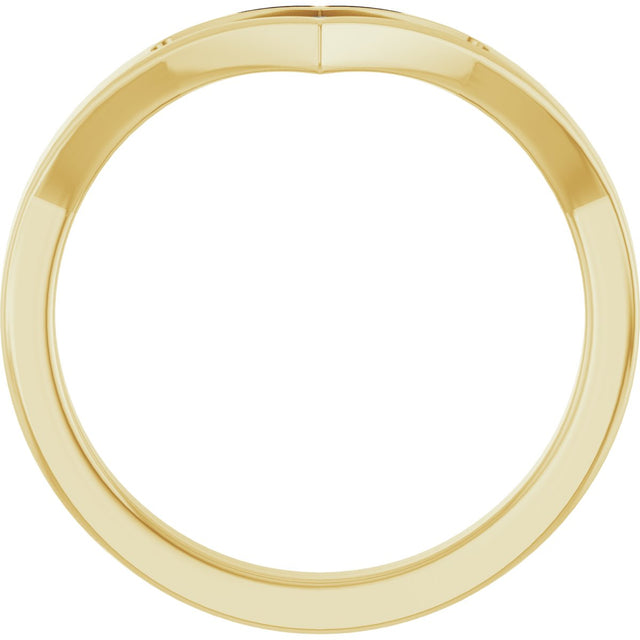 14K Gold Round Lab-Grown Diamond Accented Contour Band - 08 CTW - Yellow Gold - view 7