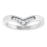 14K Gold Round Lab-Grown Diamond Accented Contour Band - 08 CTW - White Gold - view 8