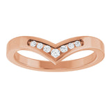 14K Gold Round Lab-Grown Diamond Accented Contour Band - 08 CTW - Rose Gold - view 8