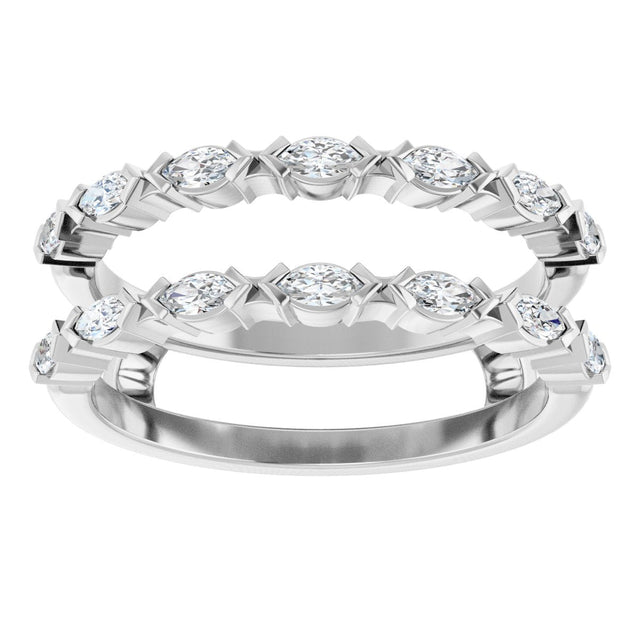 Platinum Marquise Lab-Grown Diamond Accented Ring Guard - 3/8-7/8 CTW - view 8
