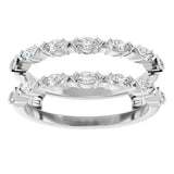 Platinum Marquise Natural Diamond Accented Ring Guard - 1/2-1 CTW - view 8