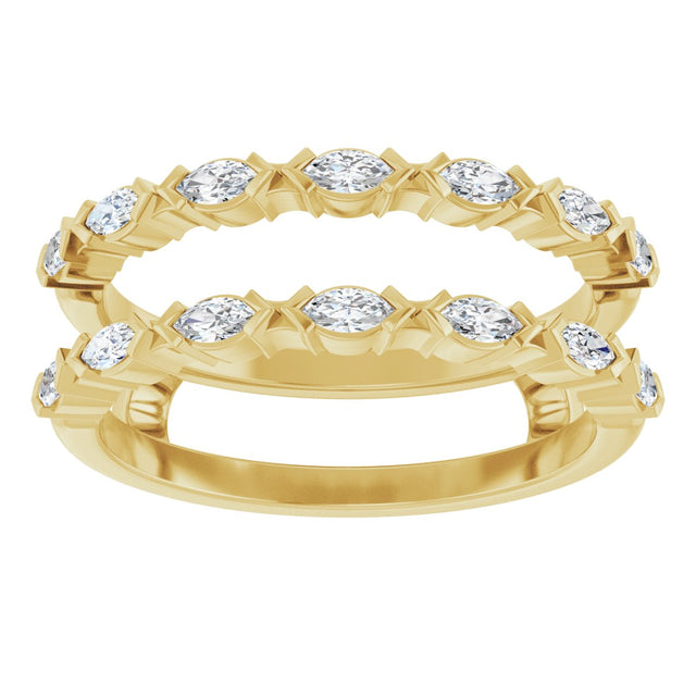 14K Gold Marquise Lab-Grown Diamond Accented Ring Guard - 3/8-7/8 CTW - Yellow Gold - view 8