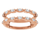 14K Gold Marquise Lab-Grown Diamond Accented Ring Guard - 3/8-7/8 CTW - Rose Gold - view 8
