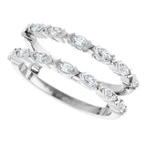 Platinum Marquise Natural Diamond Accented Ring Guard - 1/2-1 CTW - view 10