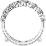 Platinum Marquise Natural Diamond Accented Ring Guard - 1/2-1 CTW - view 7