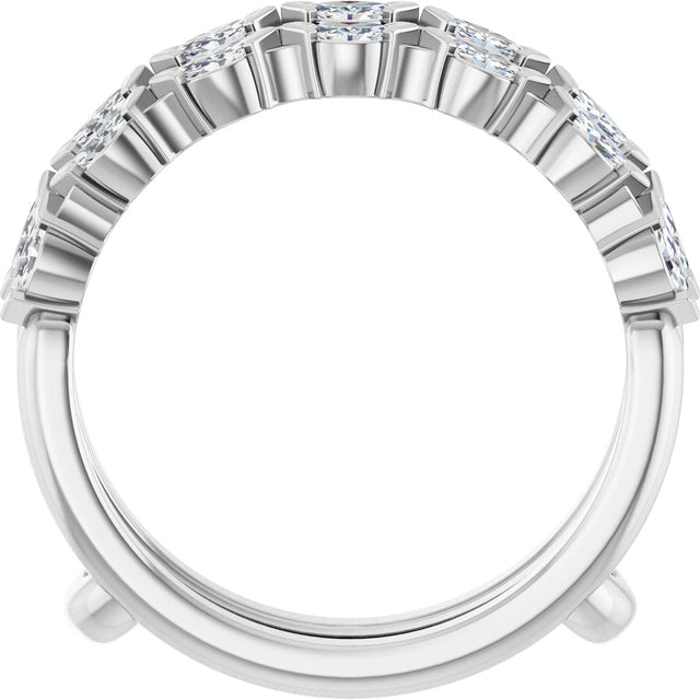 Platinum Marquise Natural Diamond Accented Ring Guard - 1/2-1 CTW - view 7
