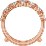 14K Gold Marquise Natural Diamond Accented Ring Guard - 1/2-1 CTW - Rose Gold - view 7