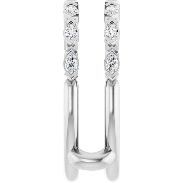 Platinum Marquise Lab-Grown Diamond Accented Ring Guard - 3/8-7/8 CTW - view 9