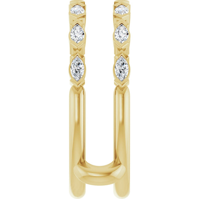 14K Gold Marquise Lab-Grown Diamond Accented Ring Guard - 3/8-7/8 CTW - Yellow Gold - view 9