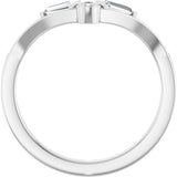14K Gold Pear Natural Diamond Accented Contour Band - 1/4 CTW - White Gold - view 7