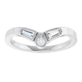 14K Gold Pear Lab-Grown Diamond Accented Contour Band - 1/6 CTW - White Gold - view 8