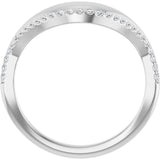 Platinum Round Natural Diamond Accented Contour Band - 1/8 CTW - view 7