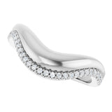 Platinum Round Lab-Grown Diamond Accented Contour Band - 1/8 CTW - view 10