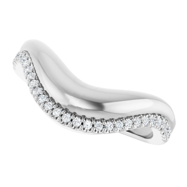 Platinum Round Lab-Grown Diamond Accented Contour Band - 1/8 CTW - view 10
