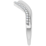 Platinum Round Lab-Grown Diamond Accented Contour Band - 1/8 CTW - view 9