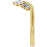 14K Gold Pear Lab-Grown Diamond Accented Contour Band – 4.1x2.7mm - Yellow Gold - view 4