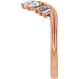 14K Gold Pear Natural Diamond Accented Contour Band – 4.1x2.7mm - Rose Gold - view 4