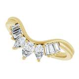 14K Gold Pear Lab-Grown Diamond Accented Contour Band – 4.1x2.7mm - Yellow Gold - view 5