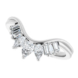 14K Gold Pear Lab-Grown Diamond Accented Contour Band – 4.1x2.7mm - White Gold - view 5