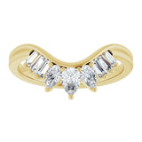 14K Gold Pear Lab-Grown Diamond Accented Contour Band – 4.1x2.7mm - Yellow Gold - view 3