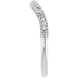 14K Gold Round Lab-Grown Diamond Vintage-Inspired Contour Band - 07 CTW - White Gold - view 9
