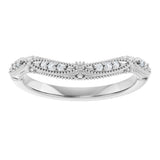 14K Gold Round Lab-Grown Diamond Vintage-Inspired Contour Band - 07 CTW - White Gold - view 8