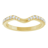 14K Gold Round Natural Diamond Accented Contour Band - 1/5 CTW - Yellow Gold - view 8