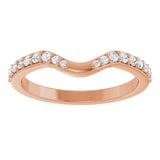 14K Gold Round Natural Diamond Accented Contour Band - 1/5 CTW - Rose Gold - view 8