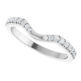 14K Gold Round Lab-Grown Diamond Accented Contour Band - 1/5 CTW - White Gold - view 10