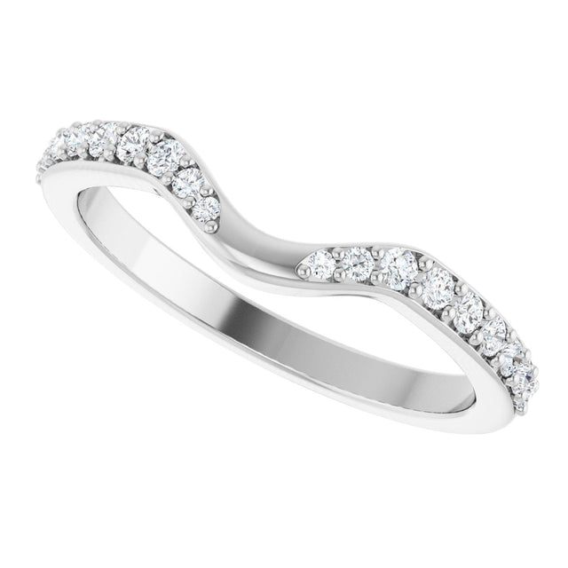 Platinum Round Lab-Grown Diamond Accented Contour Band - 1/5 CTW - view 10