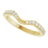 14K Gold Round Lab-Grown Diamond Accented Contour Band - 1/5 CTW - Yellow Gold - view 10